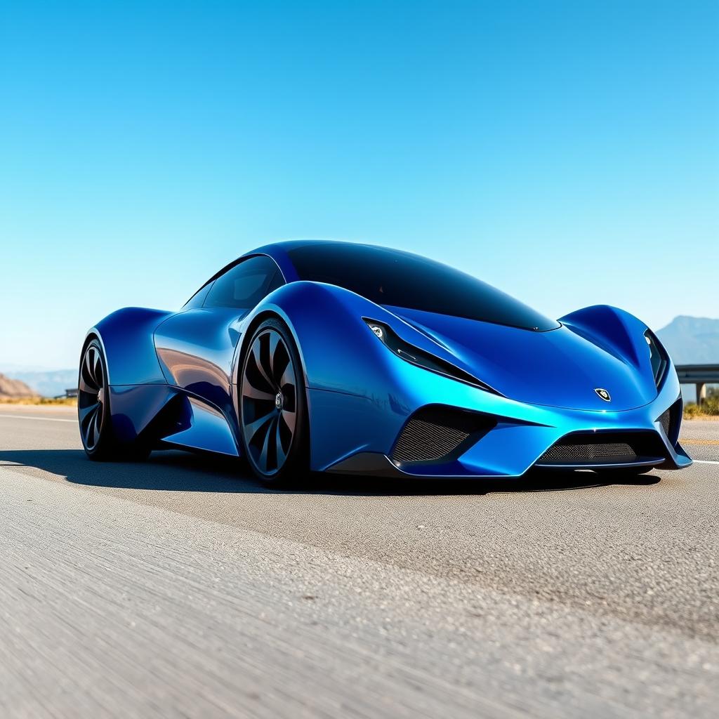 A sleek and futuristic ROX 01 sports car, showcasing a dynamic design with sharp lines and a low profile