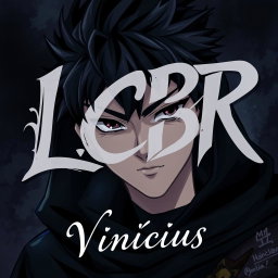 An anime character with a dark, mysterious look, featuring striking facial features and a deep intense gaze