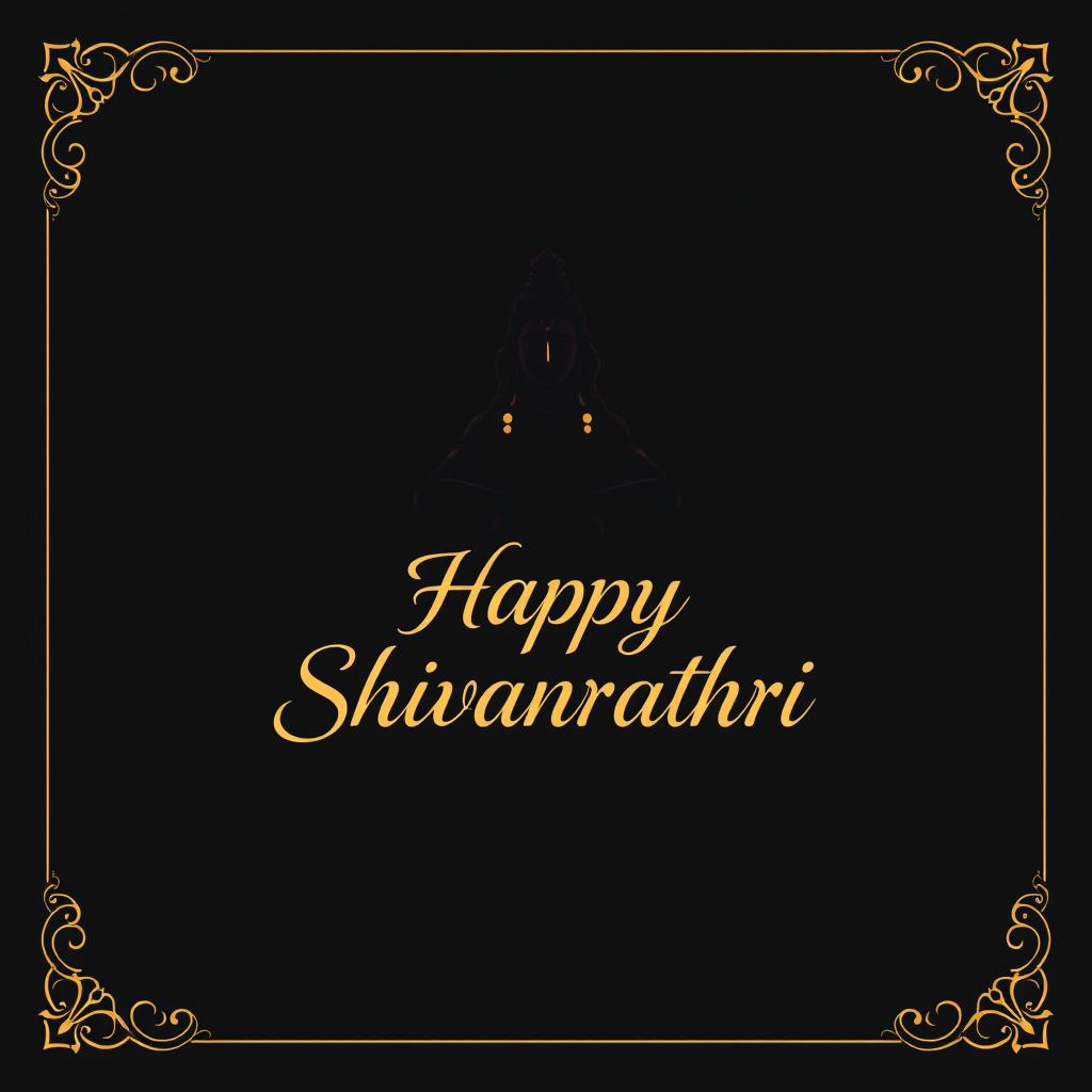 A stunning black-themed image featuring a silhouette of Lord Shiva in a meditative pose