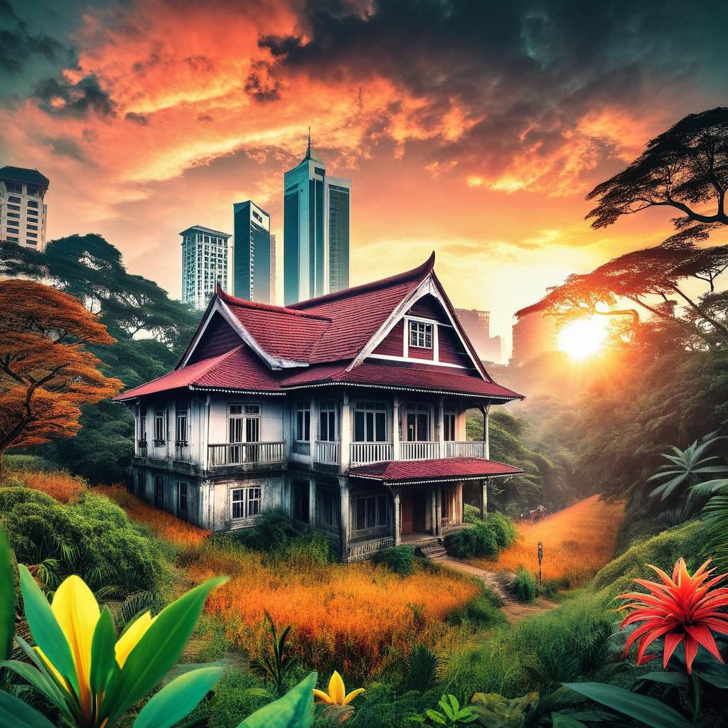 Escape to Paradise: Jungle House at Sunset