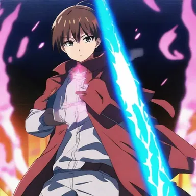 The protagonist's weapon was infused with an ammoniated substance, causing it to emit a glowing aura in the anime series.