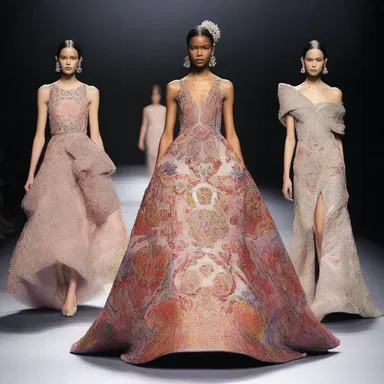 The avant-garde designer showcased a stunning dress, adorned with intricate and ammoniated patterns, at the fashion show.