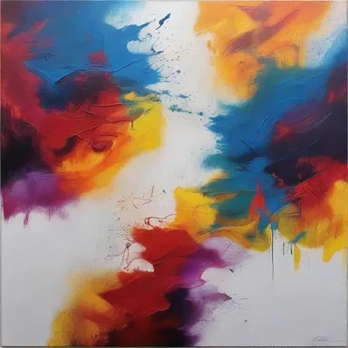 The artist used an ammoniated solution to create an intriguing texture on the canvas, resulting in a unique and captivating artwork.