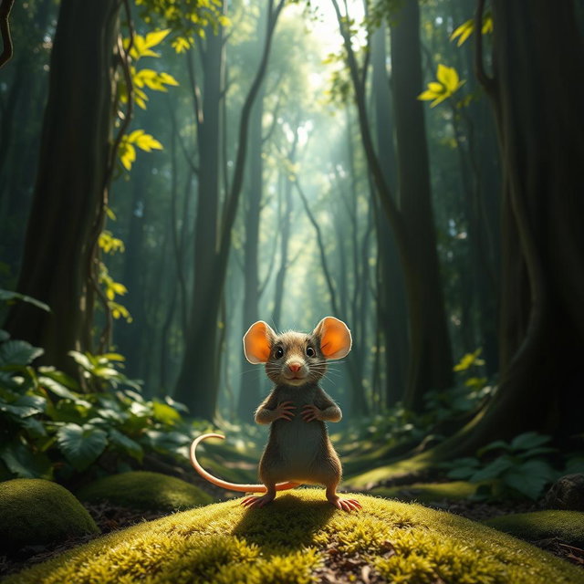 Energetic Mouse Adventure in a Lush Forest