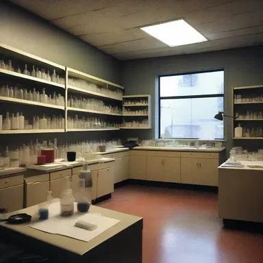 The author vividly described the laboratory's ammoniated atmosphere, adding a mysterious element to the literary thriller novel.