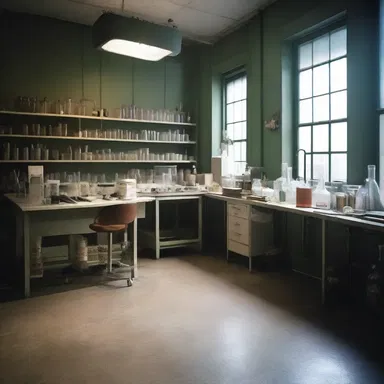 The author vividly described the laboratory's ammoniated atmosphere, adding a mysterious element to the literary thriller novel.