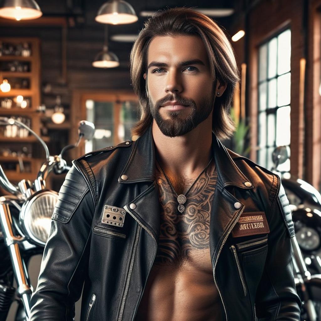 Unleash Your Inner Adventurer: Rugged Man & Motorcycle