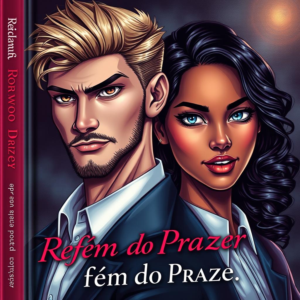 A vivid book cover titled 'Refém do Prazer'