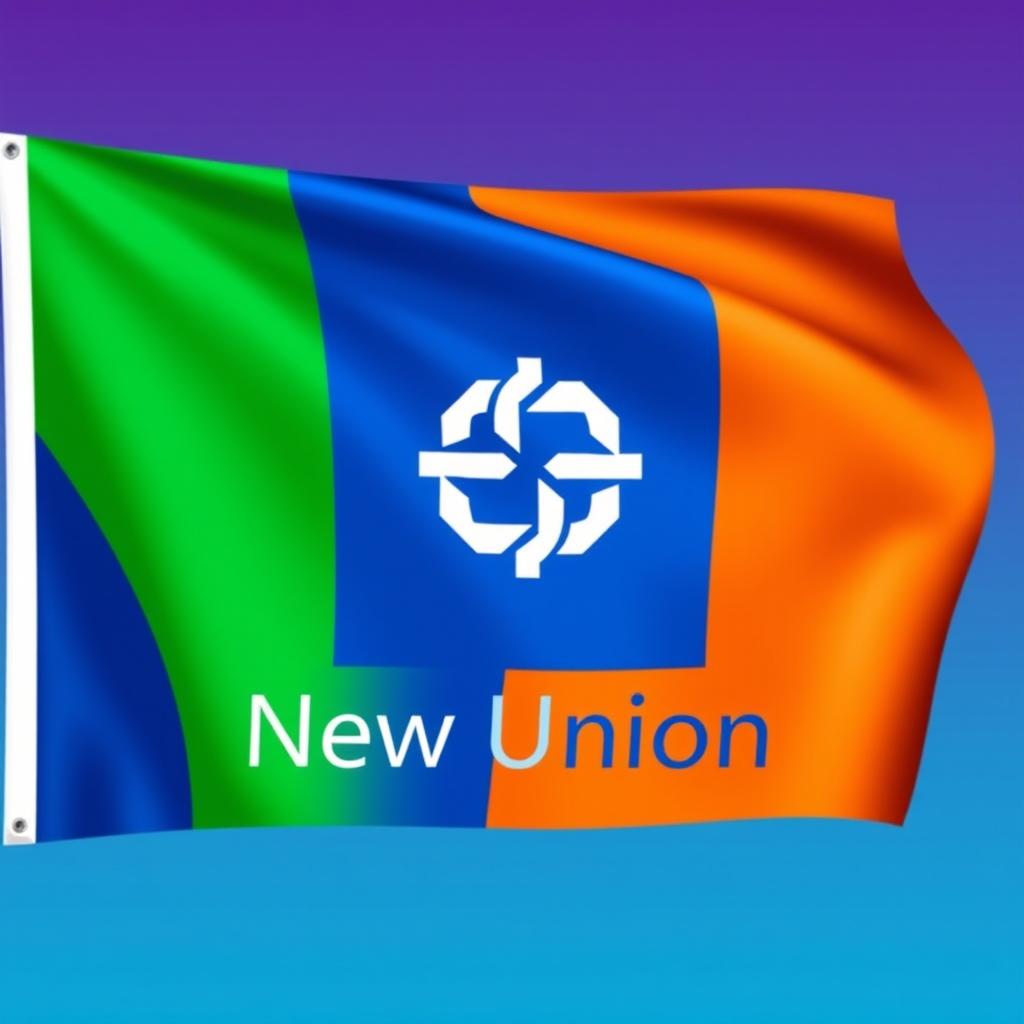 A vibrant and visually striking flag representing a fictional union called 'New Union'