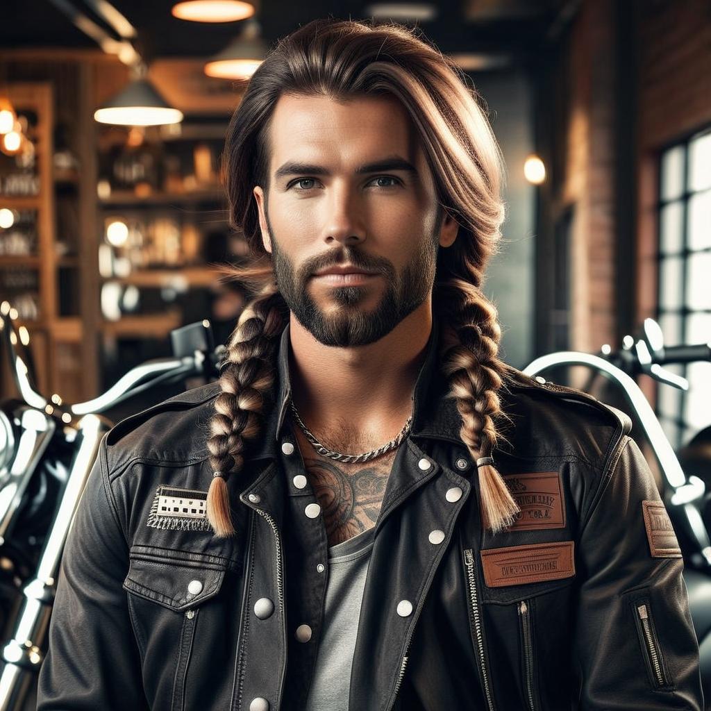 The Adventurous Spirit: Rugged Biker Man