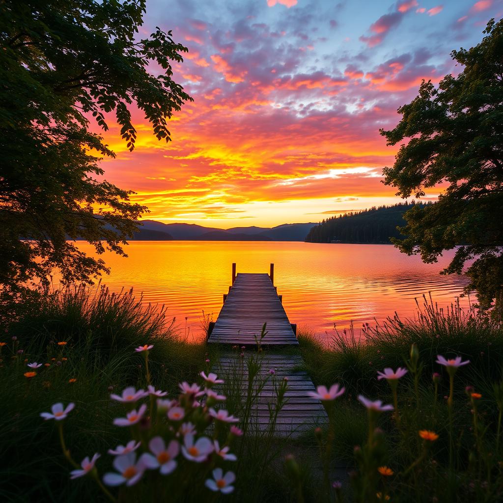A beautifully enhanced photograph featuring a stunning landscape