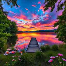 A beautifully enhanced photograph featuring a stunning landscape