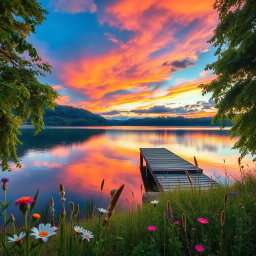 A beautifully enhanced photograph featuring a stunning landscape