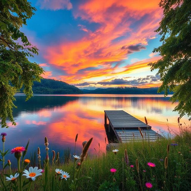 A beautifully enhanced photograph featuring a stunning landscape