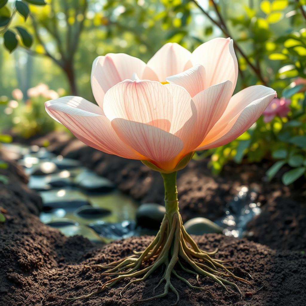 An artistic representation of a blooming flower, symbolizing the beauty and intricacy of nature