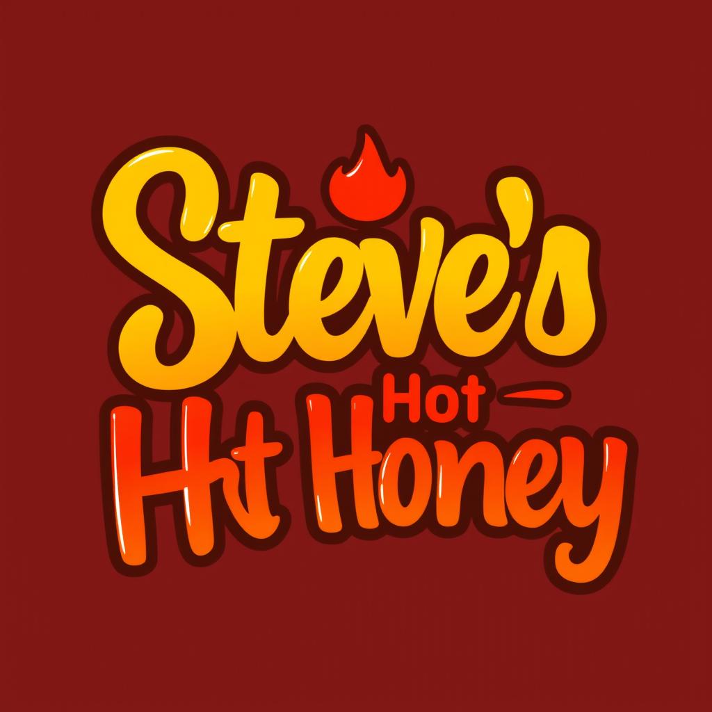 A vibrant and eye-catching logo for the brand 'Steve’s Hot Honey'