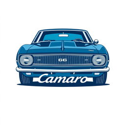 A retro logo design featuring a 1968 Camaro, highlighted with a minimalist style