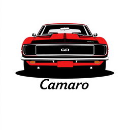 A retro logo design featuring a 1968 Camaro, rendered in a minimalist style