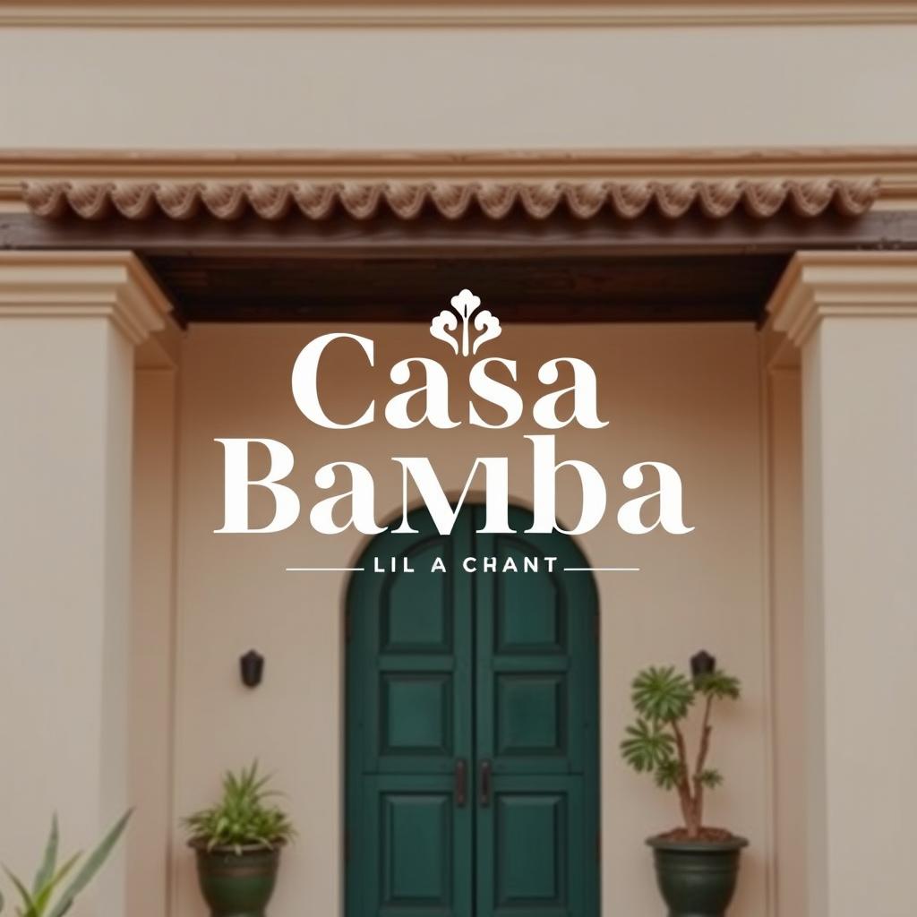 A sophisticated logo and branding guidelines for a boutique hotel named 'Casa Bamba' located in the antique city of Veracruz, Mexico