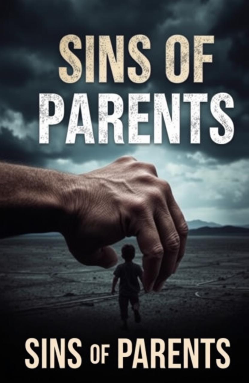 A striking book cover design for 'Sins of Parents' that captures the heavy burden of parental choices on children