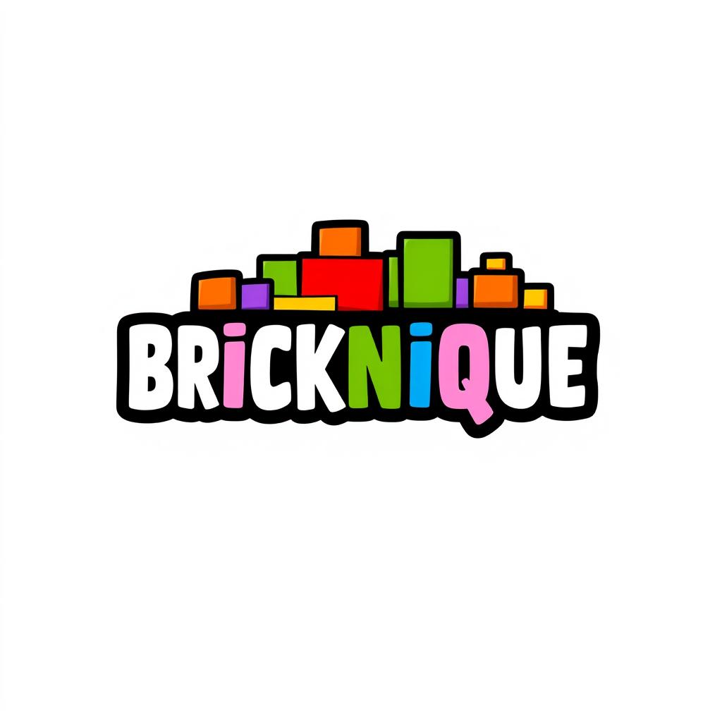 Design a dynamic and engaging logo for 'BRICKNIQUE', a shop specializing in LEGO alternative building blocks models and sets