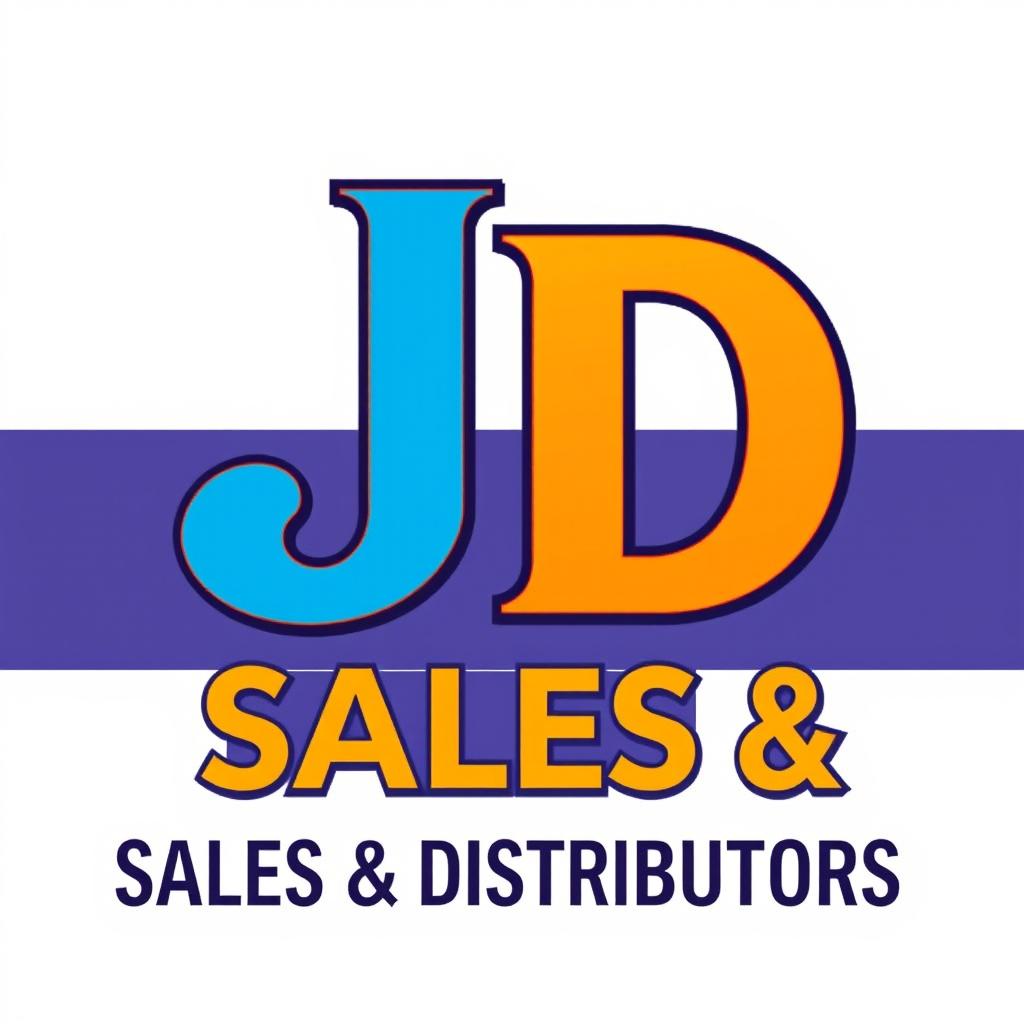 A modern and professional logo design for 'JD SALES & DISTRIBUTORS' featuring bold and stylish typography