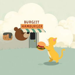 A whimsical cloud-shaped train station features a charming hamburger shop