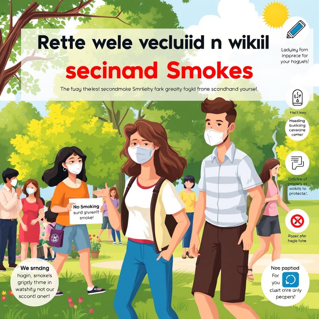 A vibrant and informative illustration depicting the importance of protecting oneself from secondhand smoke