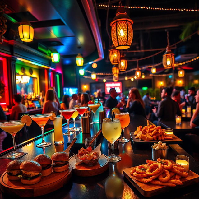 Chic Night Out: Stylish Bar Setting for Six