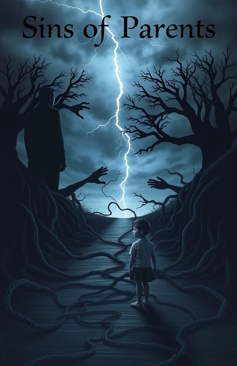 A poignant, surreal representation of the theme 'Sins of Parents