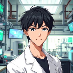 An anime male character in his late 20s, showcasing strikingly handsome features with sharp cheekbones and a well-defined jawline