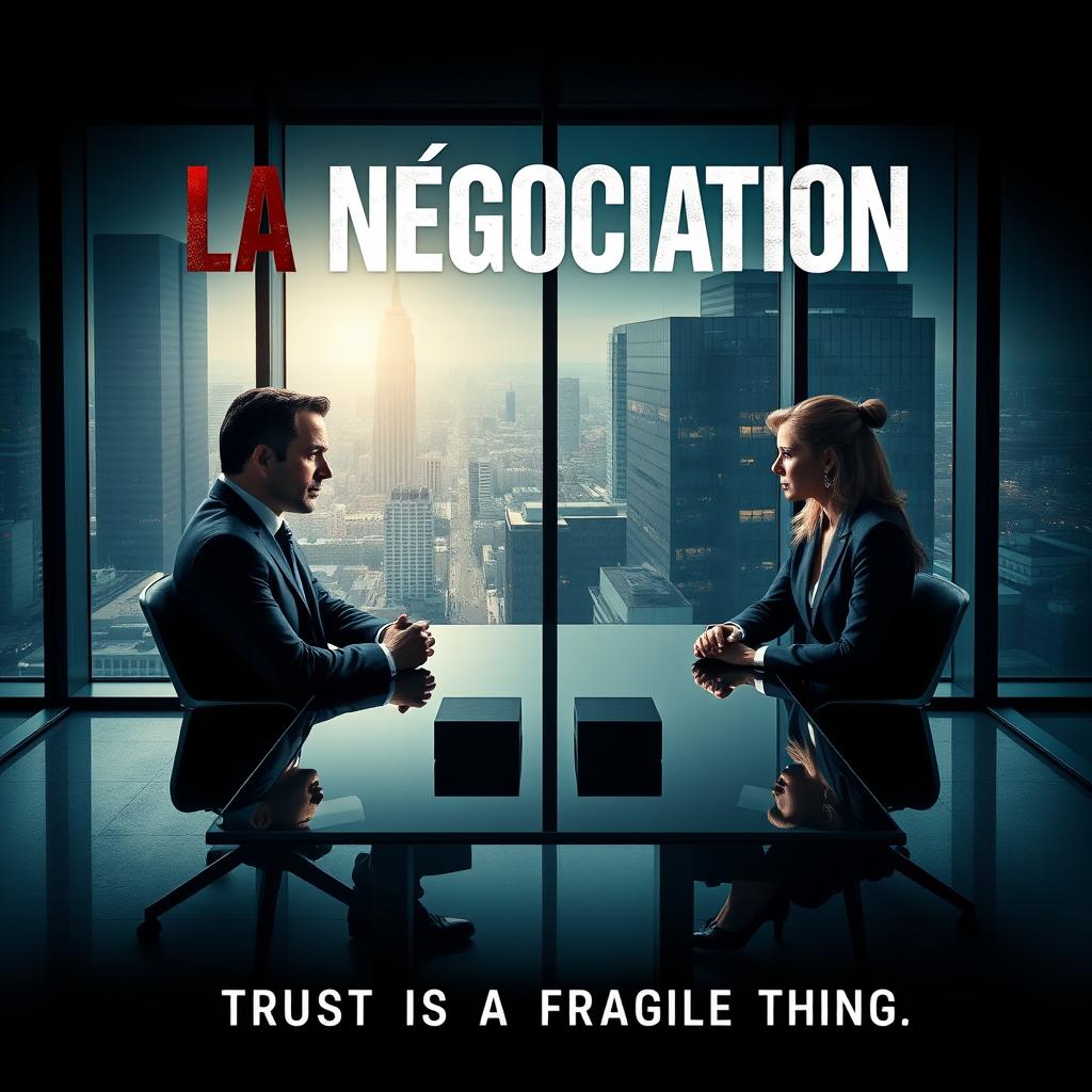 A gripping movie poster for a film titled 'La Négociation'