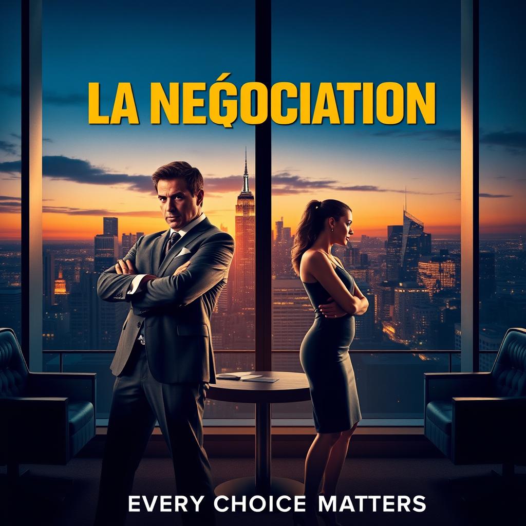 An eye-catching movie poster for the film titled 'La Négociation'