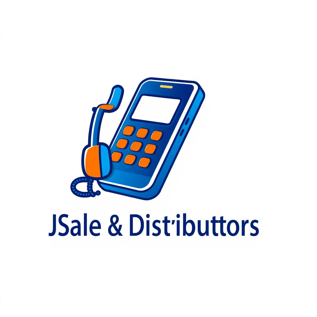 An eye-catching logo design that features a blue and orange phone icon, with the phrase 'JD Sales & Distributors' prominently incorporated into the design