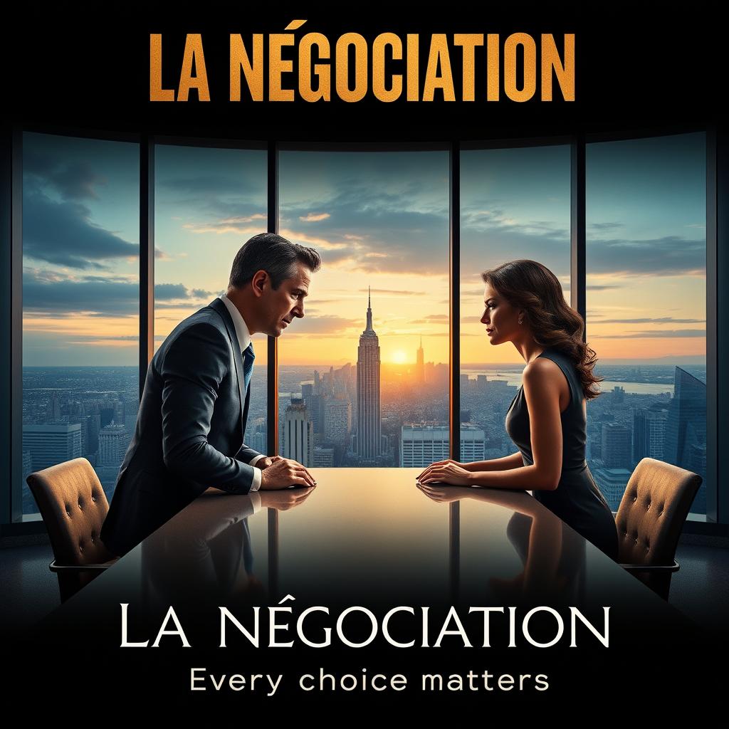 An engaging movie poster for the film titled 'La Négociation' featuring the slogan 'Every choice matters'