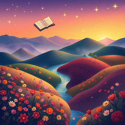 An illustration representing the theme of diversity and vibrancy in stories told by Islamic teenagers