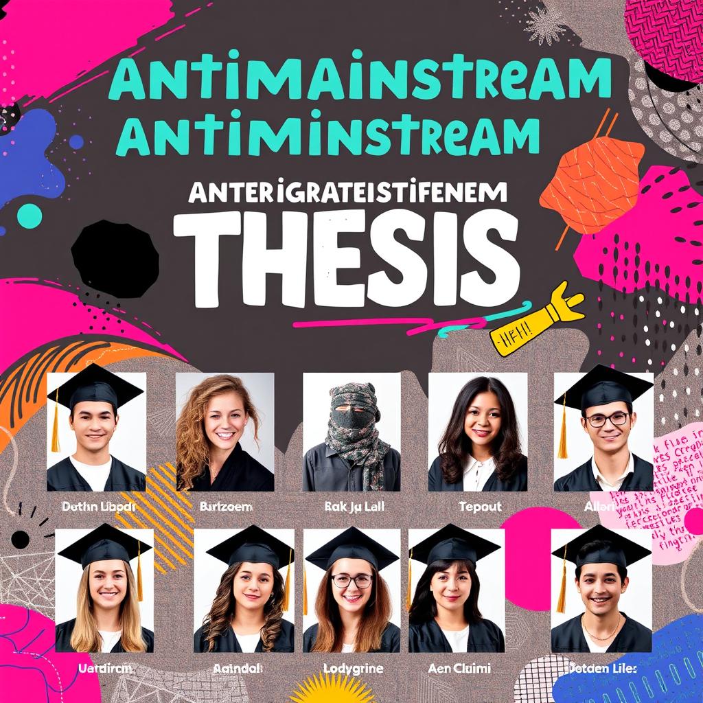 A creative and unique design for a double X banner celebrating graduates after their thesis defense, featuring 10 individual photos of the graduates