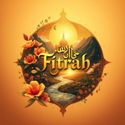A captivating album cover that visually embodies the concept of 'Fitrah' in Islam, representing the essence and principles of creation