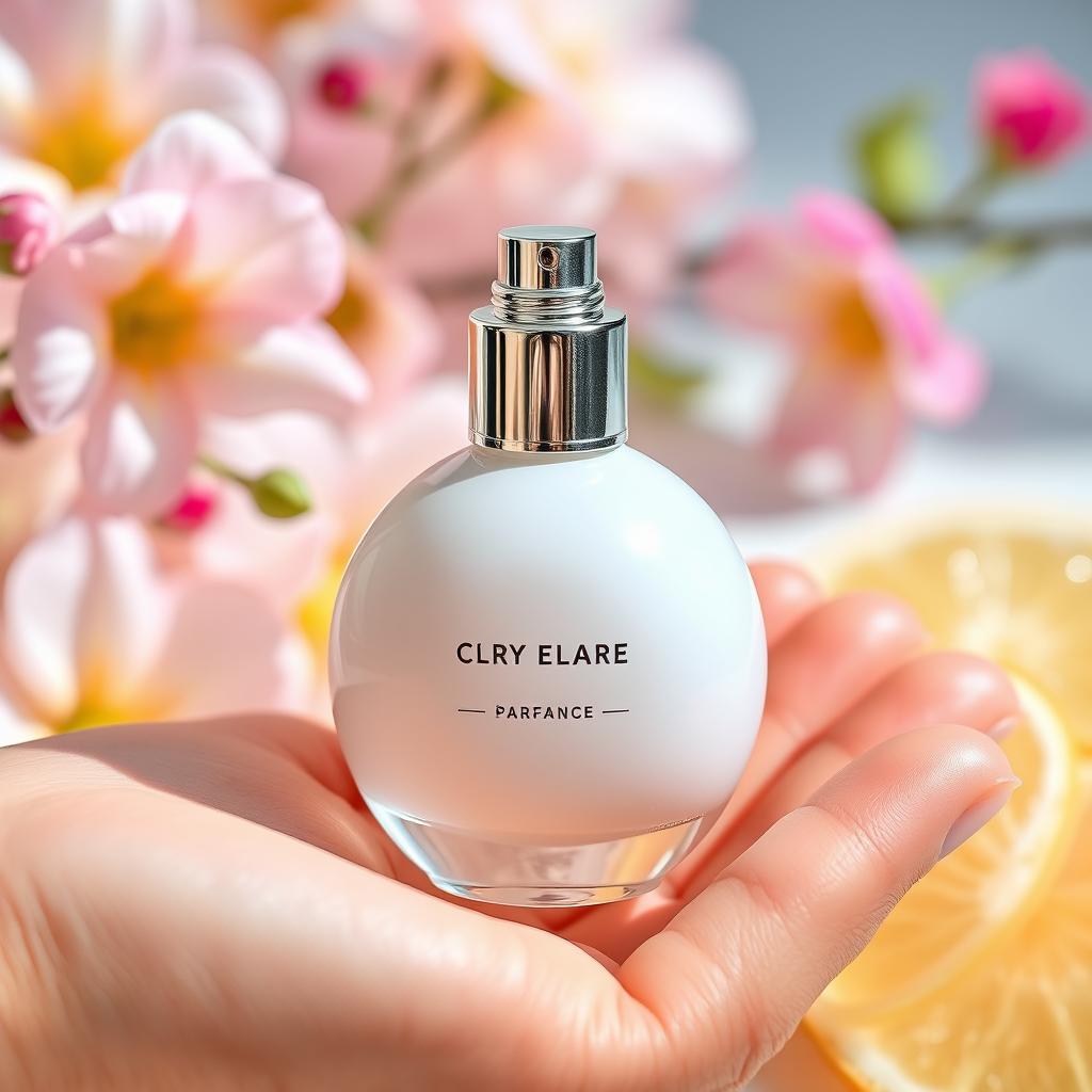 A charming and elegant perfume bottle designed for teenagers, featuring a compact and petite size that fits easily in the palm of the hand
