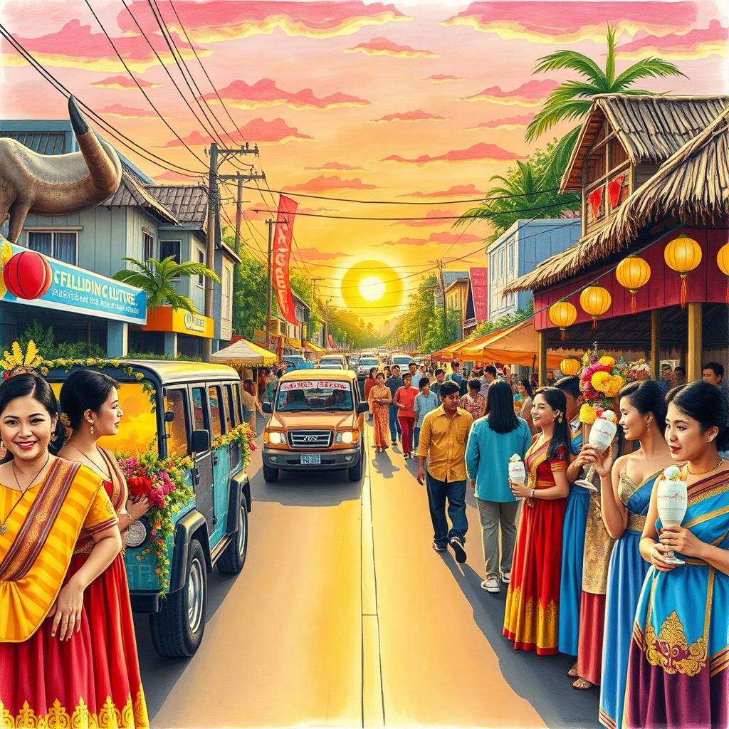 Celebrating Filipino Culture: A Colorful Fiesta Scene