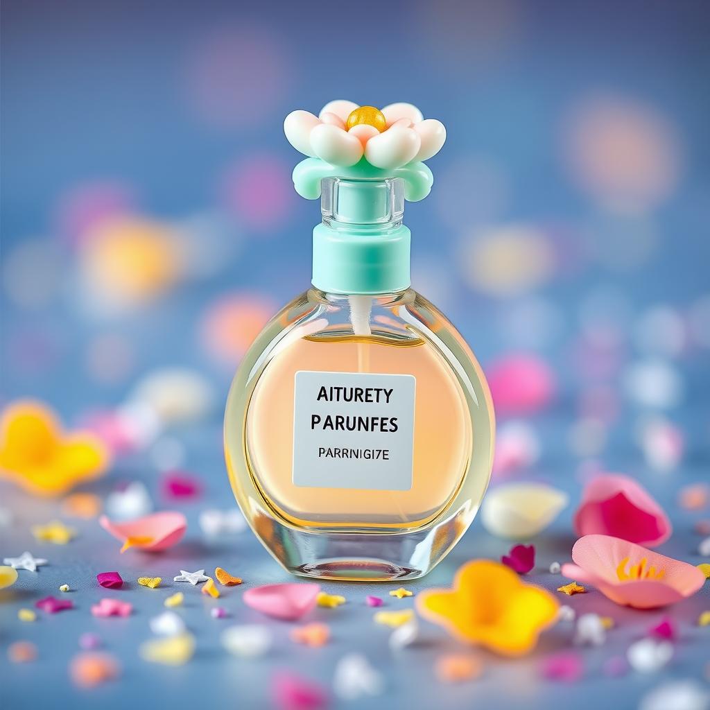 A tiny and adorable perfume bottle designed for teenagers, featuring a miniature size that captures the essence of fun and playfulness