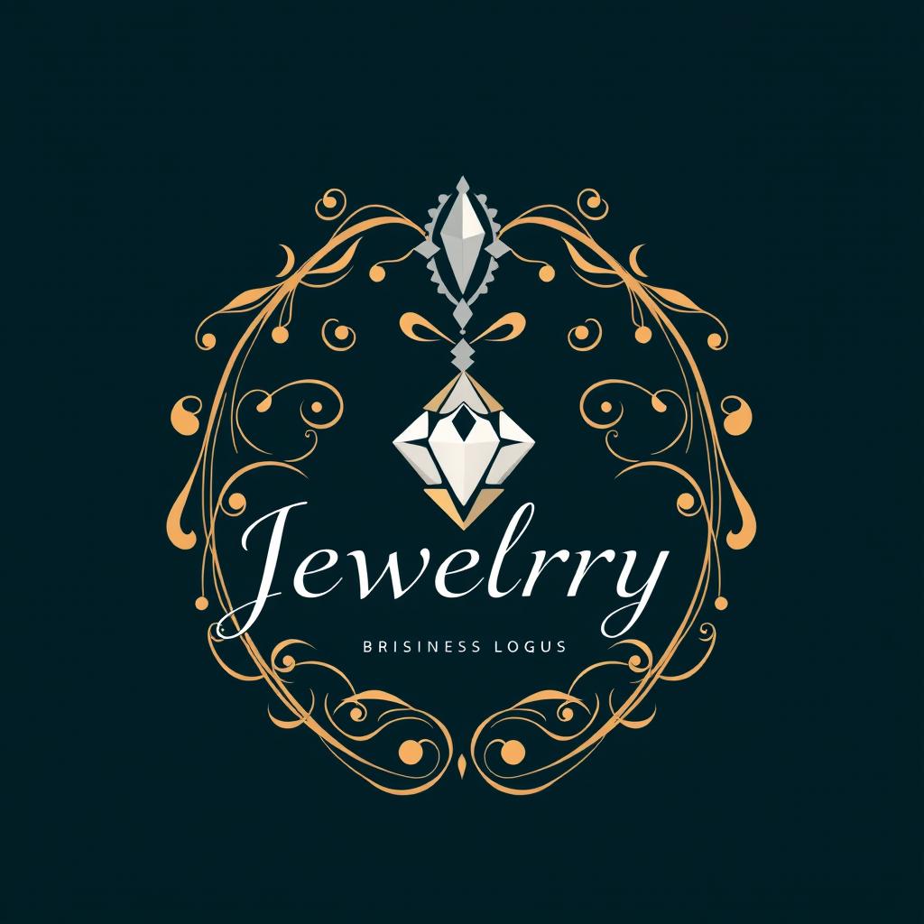 An elegant logo design for a jewelry business, featuring delicate and intricate designs that convey luxury and sophistication
