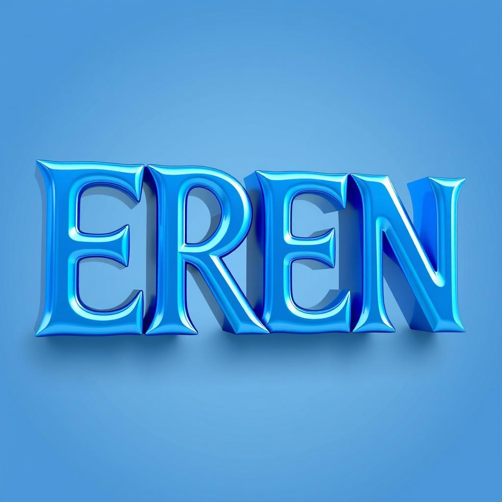 A stunning 3D stylized text of the word 'EREN', beautifully designed with intricate details