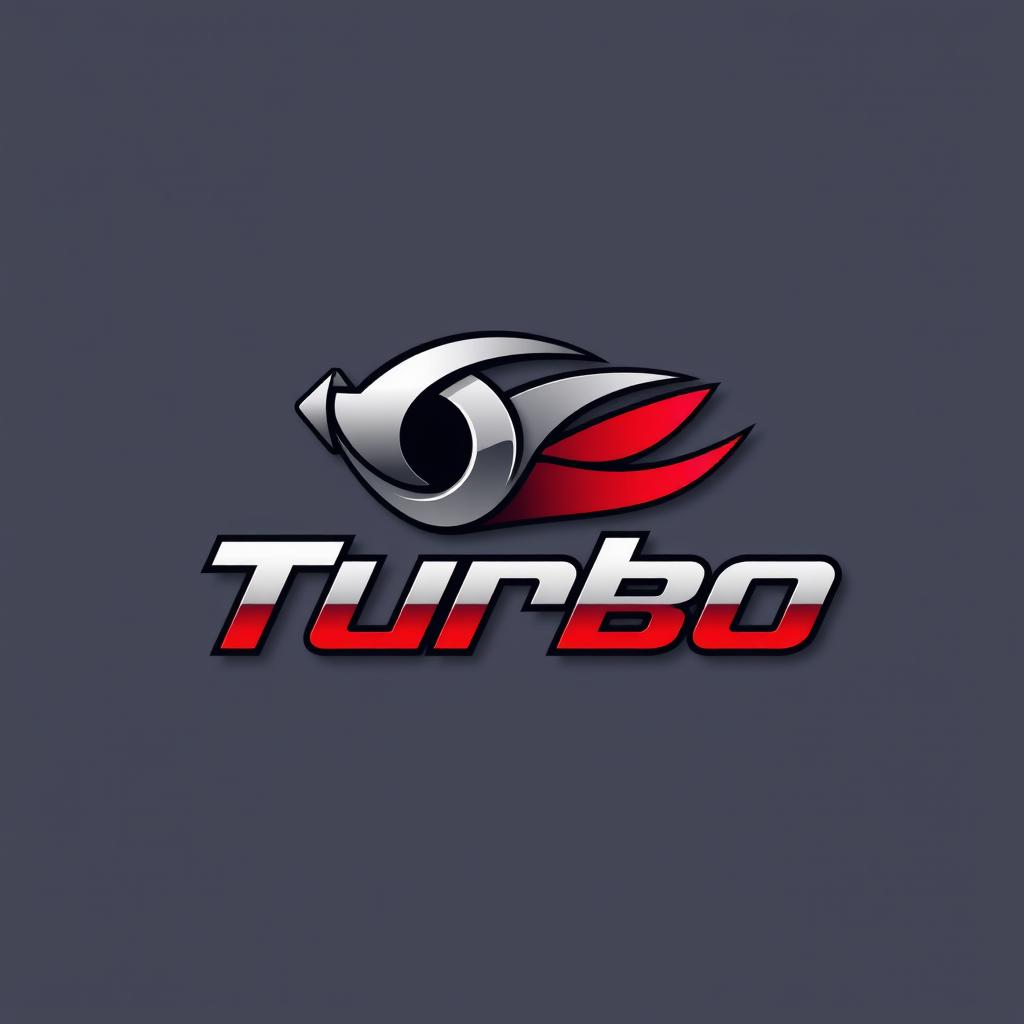 A creative and modern logo design for a fictional brand called 'Turbo