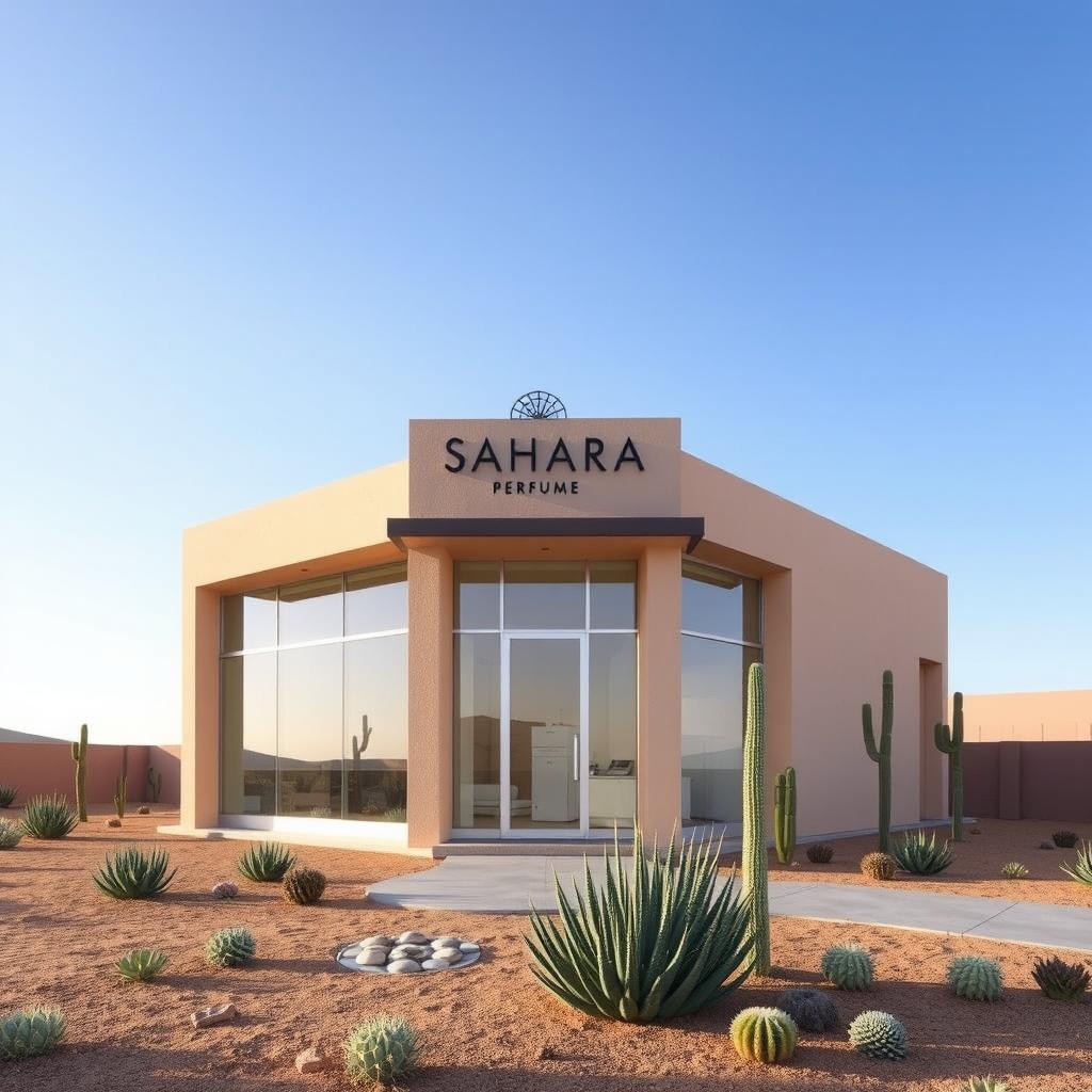 A simple and modern building designed for 'SAHARA' perfume