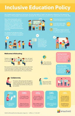 An informative and visually appealing infographic depicting an Inclusive Education Policy