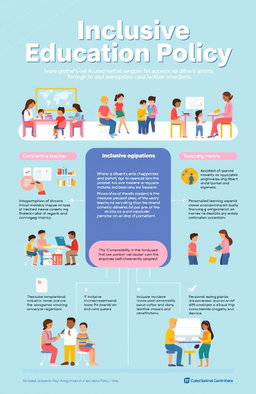 An informative and visually appealing infographic depicting an Inclusive Education Policy