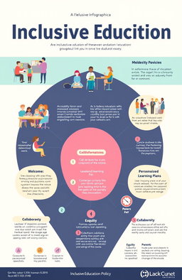 An informative and visually appealing infographic depicting an Inclusive Education Policy