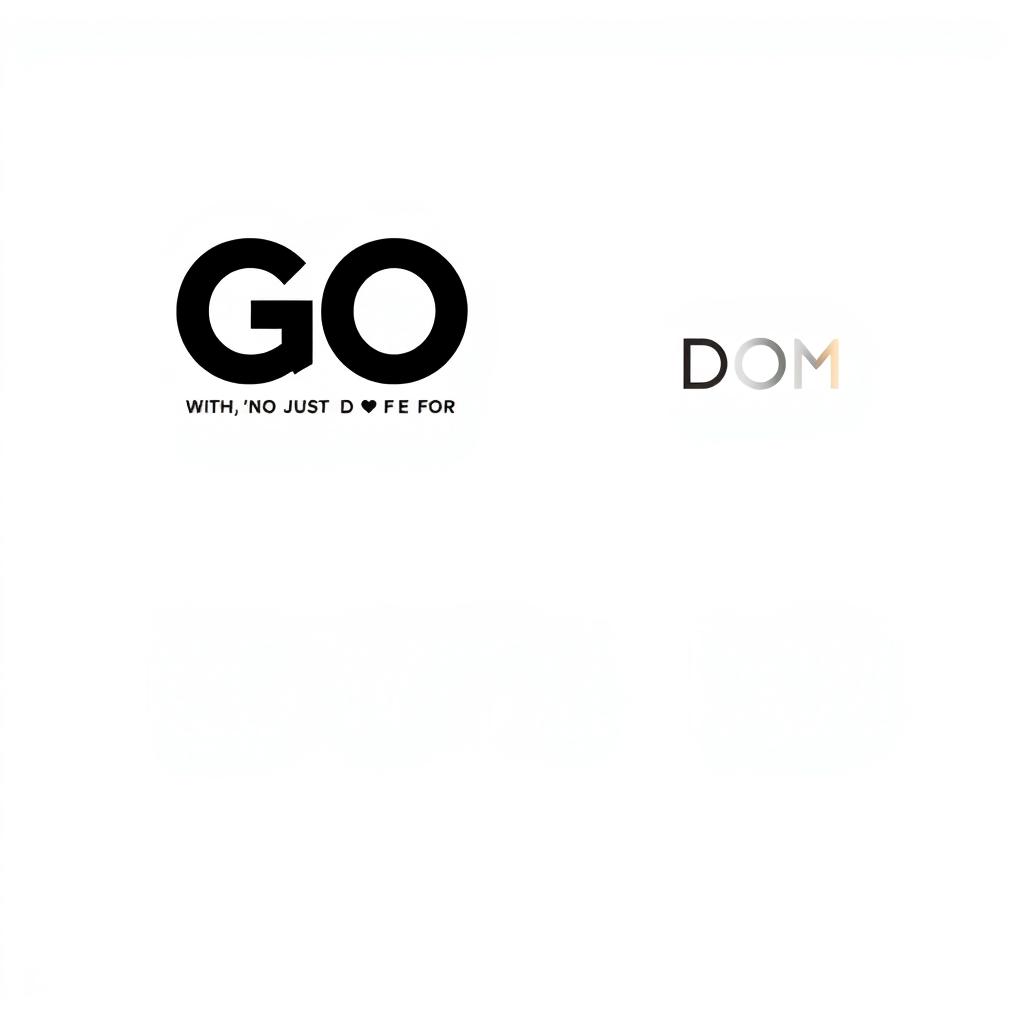 Create a modern and sleek logo for the phrase 'GO WITH DOM'