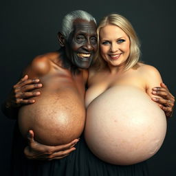 An elderly African woman, appearing malnourished with decayed teeth at 150 years old, dressed in a long, fully closed black dress